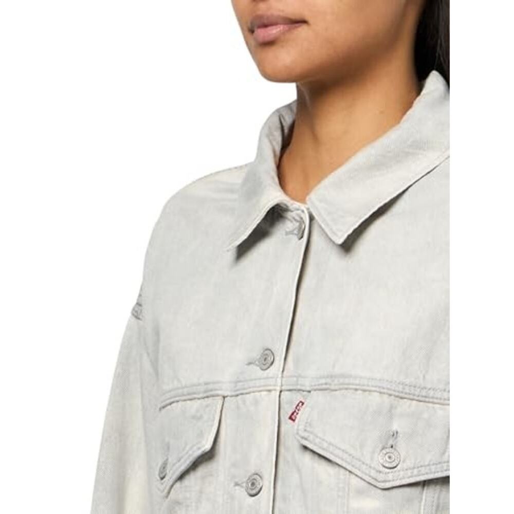 Levi's Iconic 90s Denim Trucker Non-Stretch Jacket Cloudy Quiet Gray Large - Picture 3 of 4